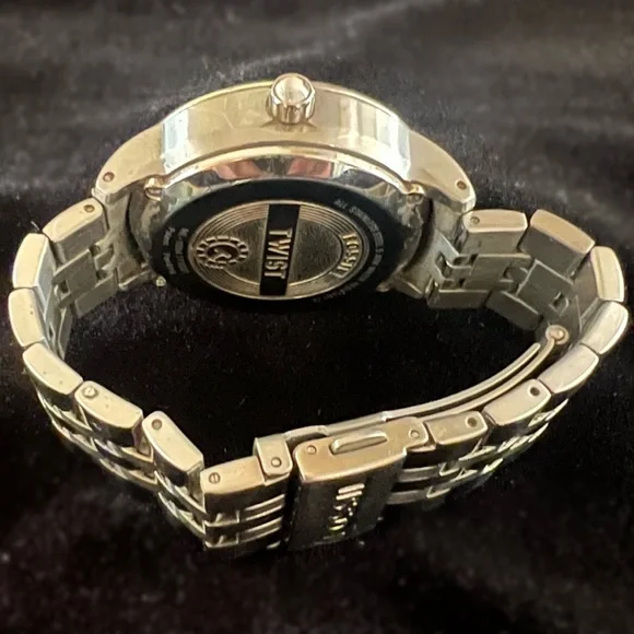 Vintage Fossil women’s twist dial watch, crystals, stainless H2O resistant. - Picture 6 of 6